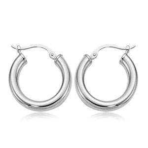 Sterling Silver Small Tube Hoop Earrings