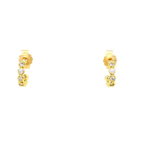 Sterling Silver Yellow Gold Plated Moissanite Hoop Earrings