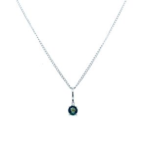 Estate Piece: 14k White Gold Alexandrite and Diamond Pendant