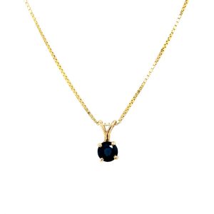 Estate Piece: 14k Yellow Gold Sapphire Pendant