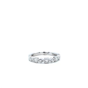 18k White Gold Diamond Stacker Band