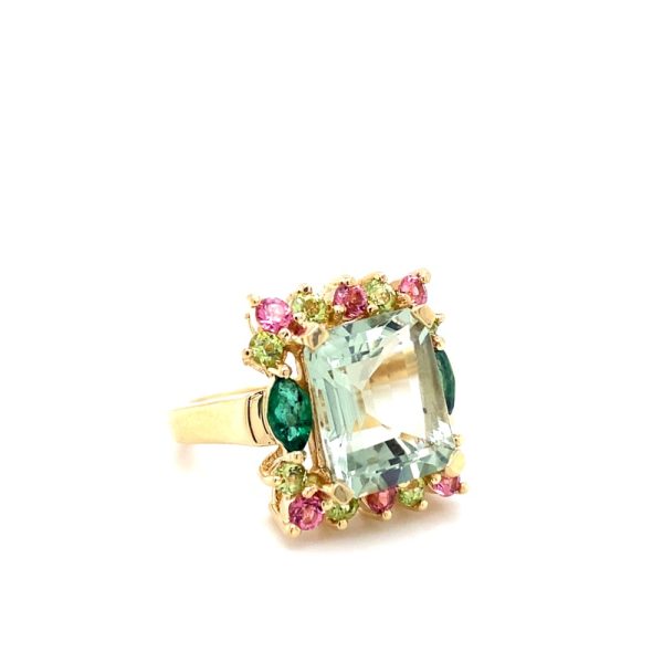 14k Yellow Gold Multi-Colored Gemstone Ring - Image 2