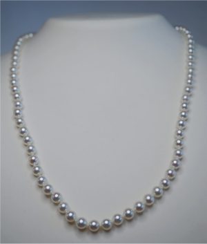 14k White Gold 5-5.5mm Cultured Pearl Strand