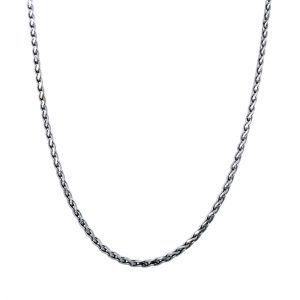 14k White Gold 16 Inch Diamond-Cut Espiga Chain Necklace