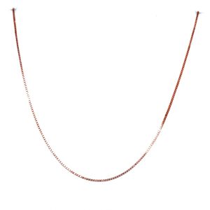 14k Rose Gold 16 Inch Box Chain Necklace 0.6