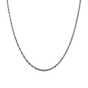 14k White Gold 18 Inch Diamond-Cut Flex Rope Chain Necklace