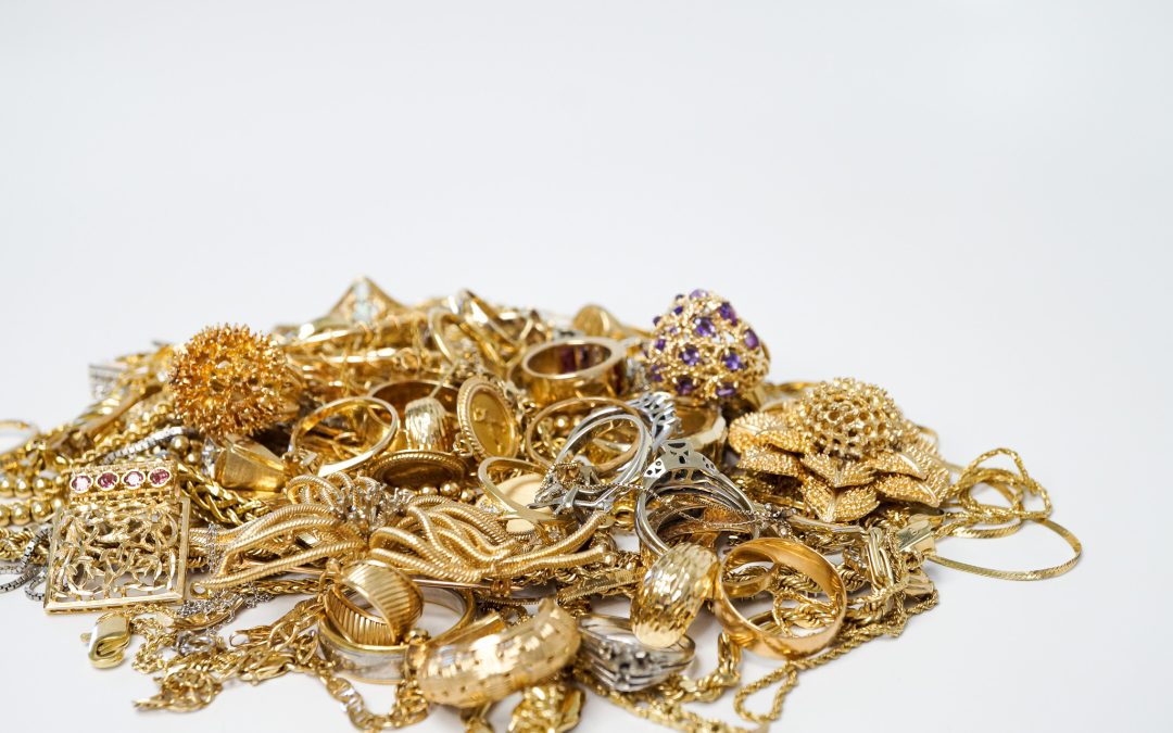 A pile of recyclable gold jewelry