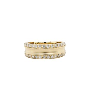 14k Yellow Gold Diamond Men's Wedding Band