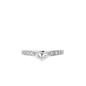14k White Gold Diamond Milgrain Contour Band