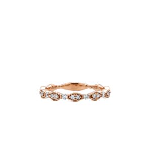 14k Rose Gold Diamond Stacker Ring