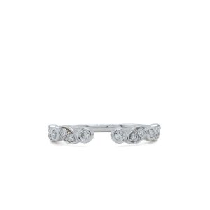 14k White Gold Diamond Open Band