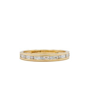 14k Yellow Gold Diamond Baguette Channel Band