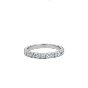 14k White Gold Diamond Wedding Band .60ctw