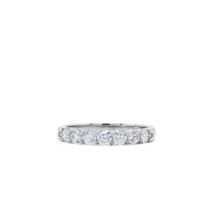 14k White Gold Seven-Stone Diamond Band .50ctw