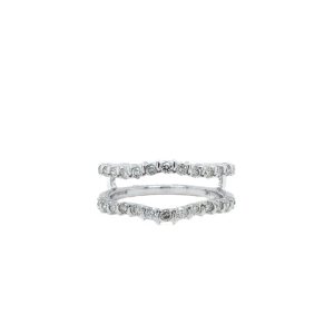 14k White Gold Diamond Contour Guard Ring