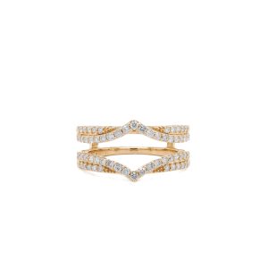 14k Yellow Gold Diamond V-Guard Ring