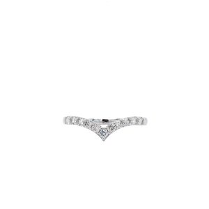 10k White Gold Diamond V Band