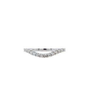 14k White Gold Diamond Contour Band .25ctw