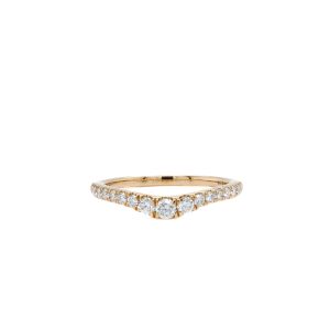 14k Yellow Gold Diamond Contour Band