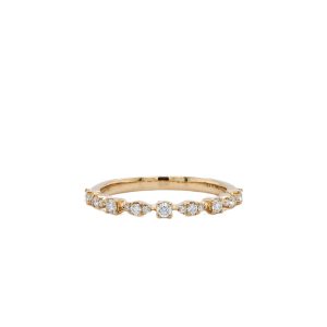 14k Yellow Gold Diamond Alternating Band