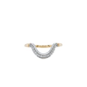 14k White and Yellow Gold Diamond Shadow Band
