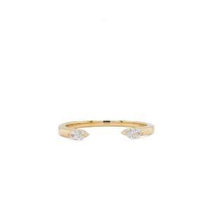14k Yellow Gold Diamond Marquise Open Band