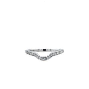 14k White Gold Diamond Contour Band .10ctw
