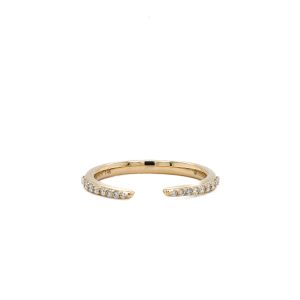 14k Yellow Gold Diamond Open Band