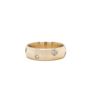 14k Yellow Gold Diamond 6mm Comfort Fit Band