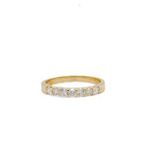 14k Yellow Gold Seven Stone Diamond Band .33ctw