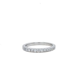 14k White Gold Diamond Wedding Band .42ctw