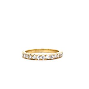 14k Yellow Gold Diamond Wedding Band .58ctw