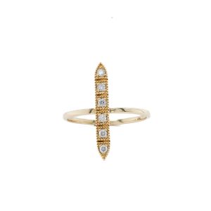 14k Yellow Gold Diamond Spike Ring