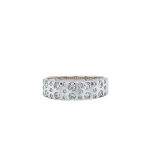 14k White Gold Diamond Sprinkle Band