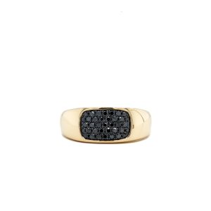 14k Yellow Gold Black Diamond Ring