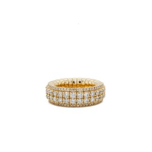 14k Yellow Gold Diamond Stretch Ring