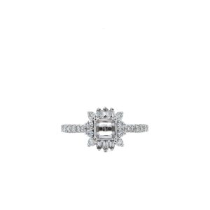 14k White Gold Diamond Engagement Ring Mounting