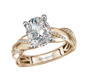 14k Yellow Gold Diamond Braided Engagement Ring Mounting