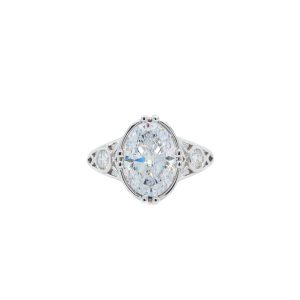 14k White Gold Diamond Engagement Ring Mounting