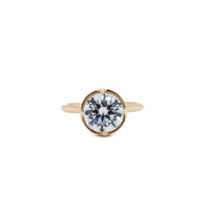14k Yellow Gold Diamond and Sapphire Engagement Ring Mounting