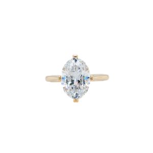 14k Yellow Gold Diamond Floral Gallery Solitaire Engagement Ring Mounting