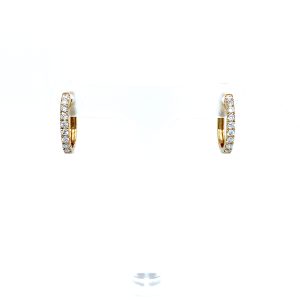 14k Yellow Gold Diamond Huggie Earrings