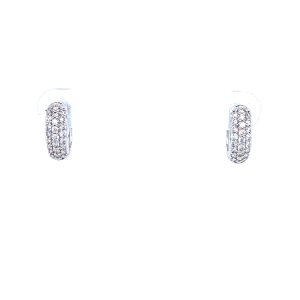 14k White Gold Diamond Huggie Earrings .50ctw