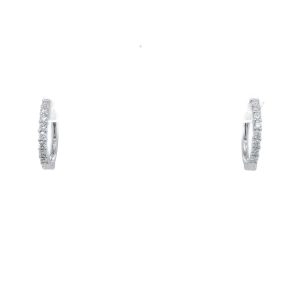 14k White Gold Diamond Huggie Earrings .19ctw