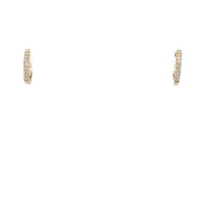 14k Yellow Gold Diamond Huggie Earrings .06ctw