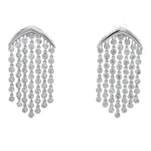 14k White Gold Diamond Fringe Earrings