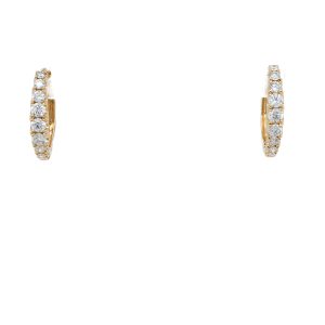 14k Yellow Gold Diamond Huggie Earrings .47ctw