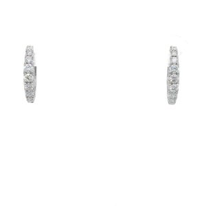 14k White Gold Diamond Huggie Earrings .47ctw
