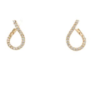 14k Yellow Gold Diamond Twist Earrings