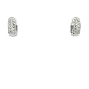 14k White Gold Diamond Pave Huggie Earrings